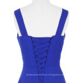 Grace Karin Sexy V profundo cuello en V A-Line Backless largo vestido de noche formal azul CL4410